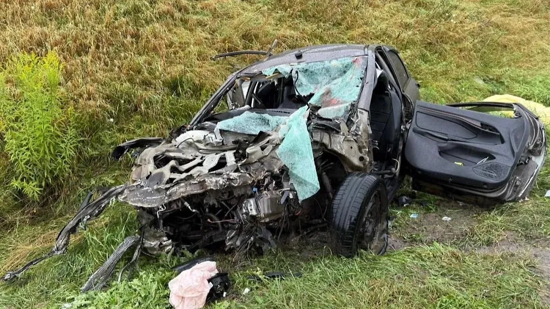 Кадры с места ДТП в Орловской области. Фото © Telegram / МВД Медиа