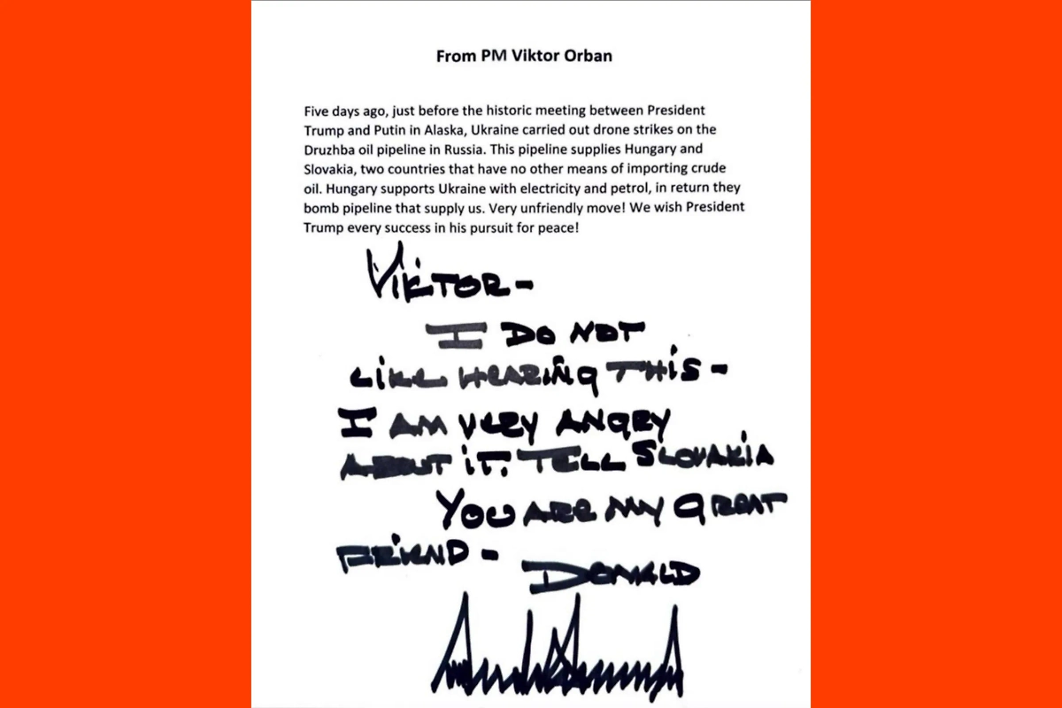 Ответ Дональда Трампа на письме Виктора Орбана. Фото © Facebook  (признан экстремистской организацией и запрещён на территории Российской Федерации)/ Orbán Viktor
