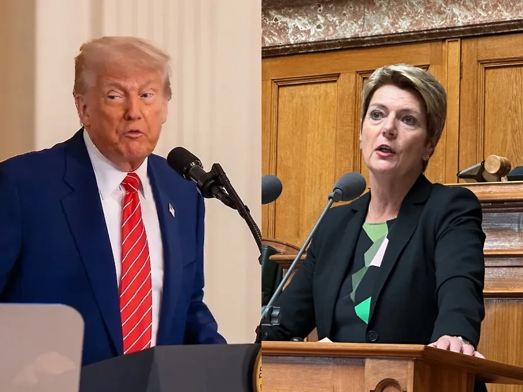 Дональд Трамп и Карин Келлер-Зуттер. Обложка © Shutterstock / FOTODOM / Joey Sussman, © X / Karin Keller-Sutter