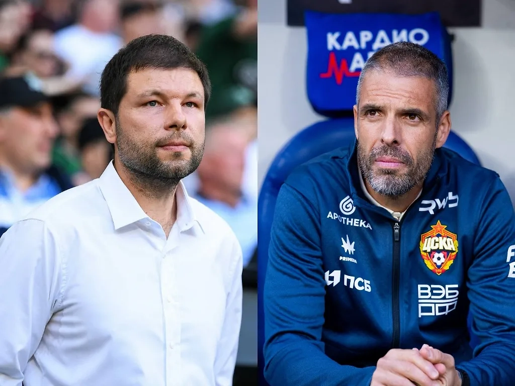 Мурад Мусаев и Фабио Челестини. Обложка © Telegram / ФК «Краснодар» / ПФК ЦСКА