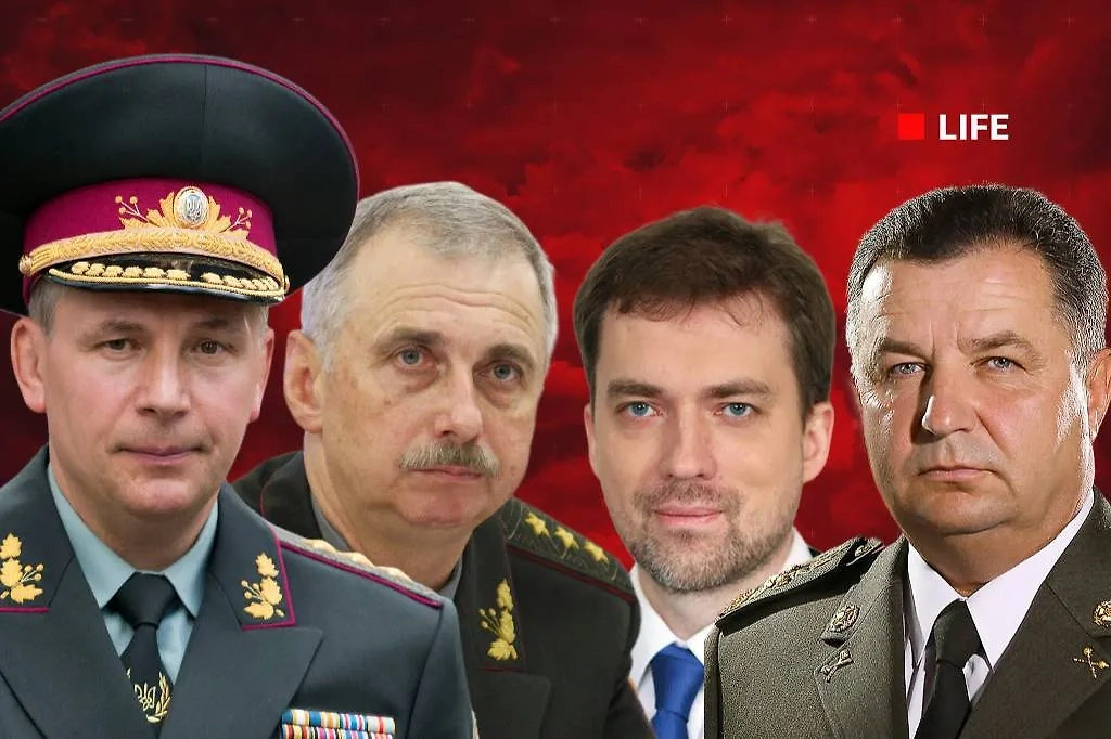 Четверо из 24 министров обороны Украины разыскиваются в России за преступления в Донбассе. Обложка © Коллаж © Life.ru, фото © Shutterstock / FOTODOM / NatalyFox, © ТАСС / Михаил Маркив, Максим Никитин, © Wikipedia / Kmu.gov.ua, Mil.gov.ua