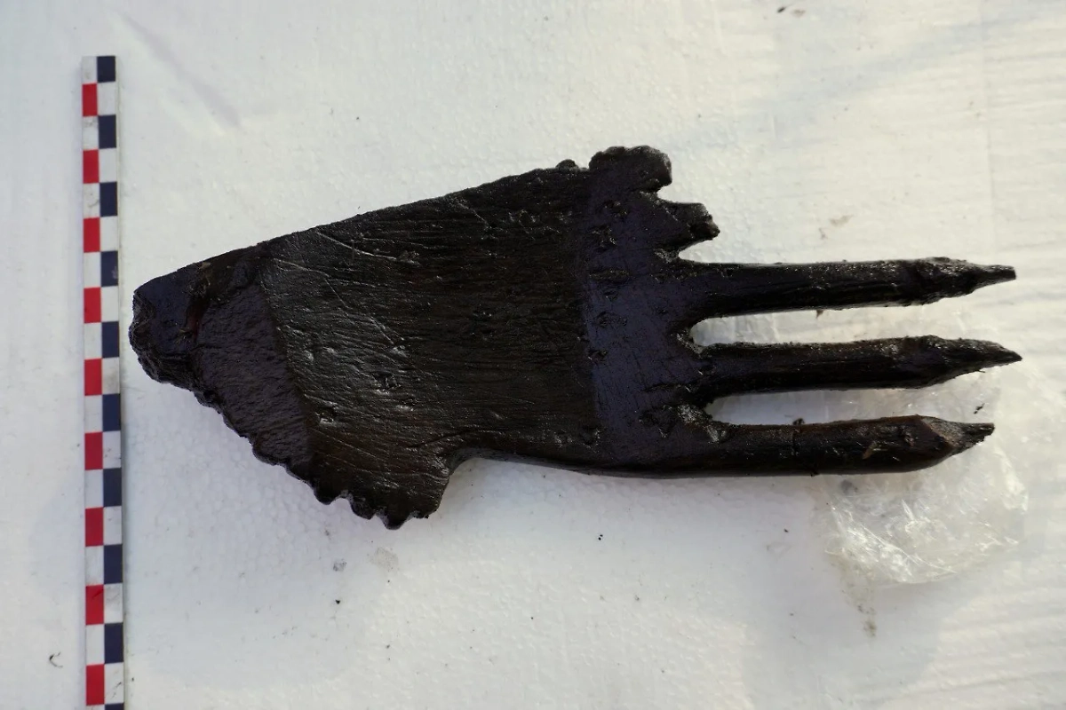 В Смоленской области найдена деревянная кисть каменного века. Фото © Telegram /Эрмитаж