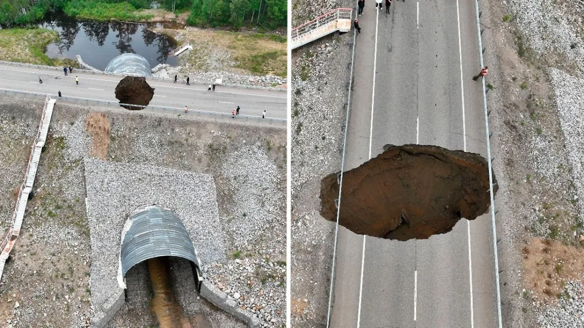 Режим ЧС объявлен в Тындинском округе из-за обрушения трассы А-360 «Лена». Обложка © Telegram / Тамара Лысакова- глава Тындинского округа