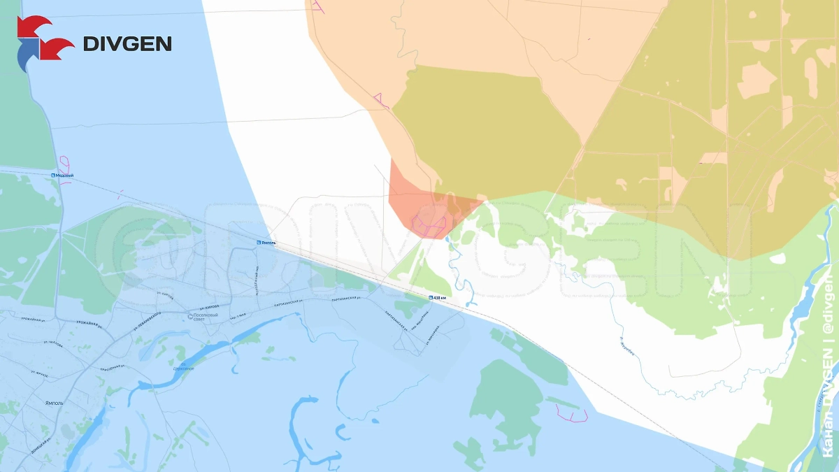 Карта СВО на 15 сентября 2025 года. ВС РФ заняли укрепрайон в районе страусиной фермы северо-восточнее Ямполя. Фото © DIVGEN 🚩 Карта СВО