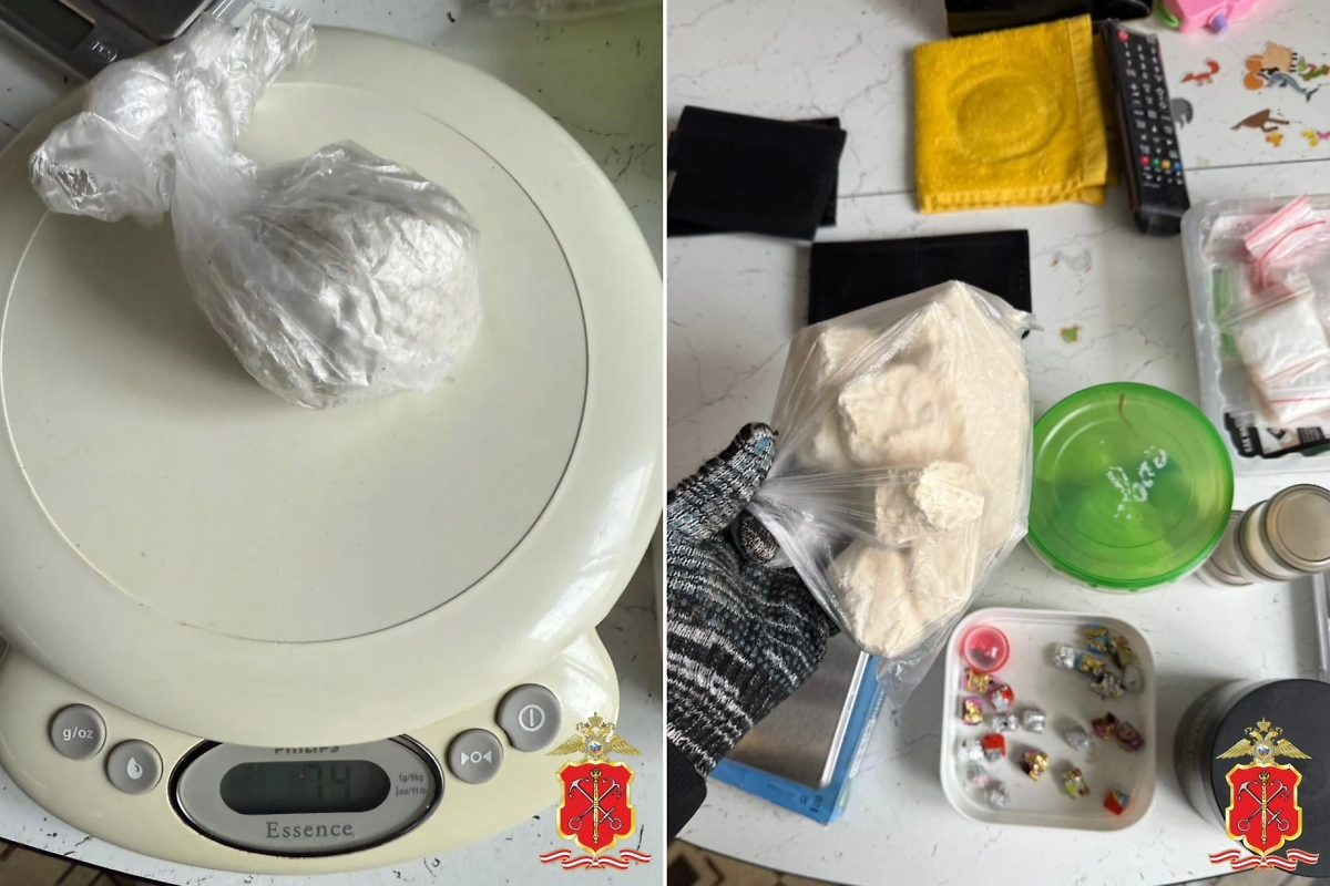 Полиция изъяла более 1,3 кг амфетамина в квартире в Санкт-Петербурге. Обложка © Telegram/Петербургская полиция