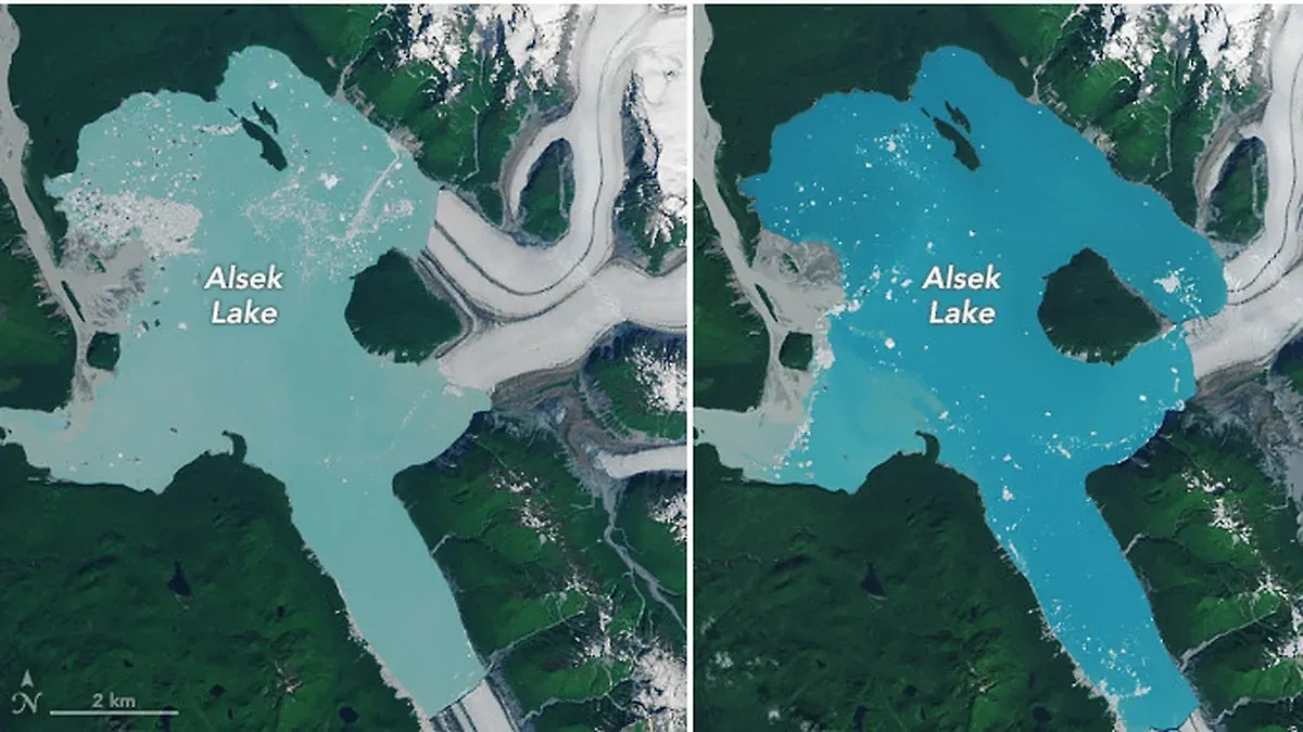 Снимки из обсерватории NASA, сделанные с использованием данных Landsat от Геологической службы США. Обложка © NASA / Михала Гаррисон
