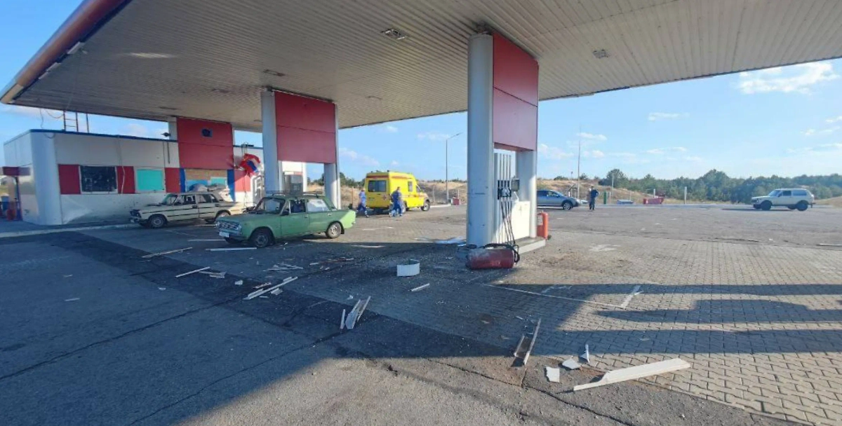 ВСУ атаковали заправку в Энергодаре. Фото © Telegram/Пухов LIVE 