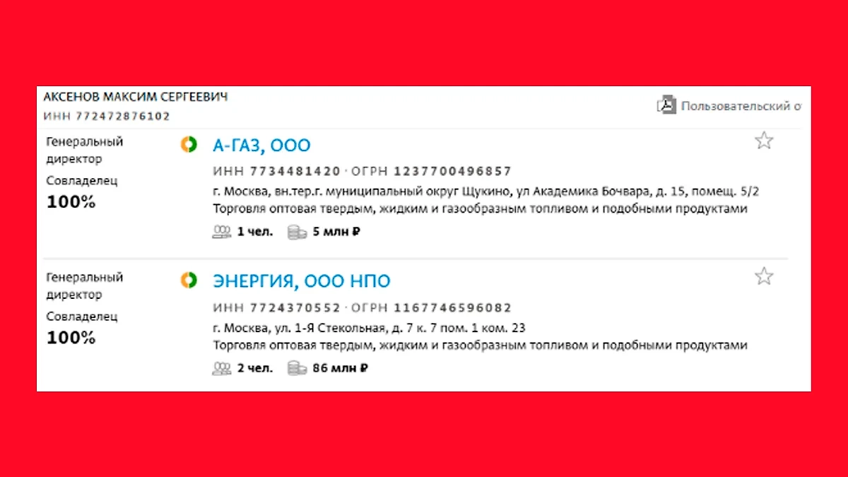 Бизнесы отца Полины Аксёновой. Фото © spark-interfax.ru