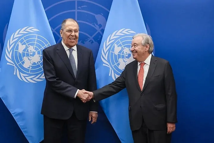 Лавров проводит переговоры с Гутерришем. Обложка © mid.ru