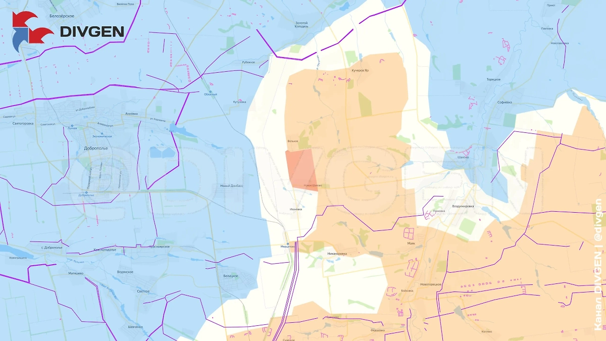 Карта СВО на 29 сентября 2025 года. Бойцы Российской армии закончили зачистку Нового Шахово. Фото © Telegram / divgen