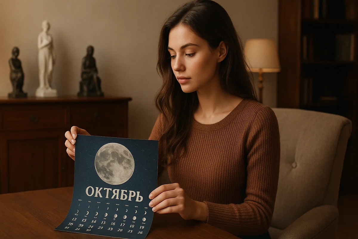 Лунный календарь на октябрь 2025 года порадует вас благоприятными днями для стрижек и окрашивания. Обложка © ChatGPT
