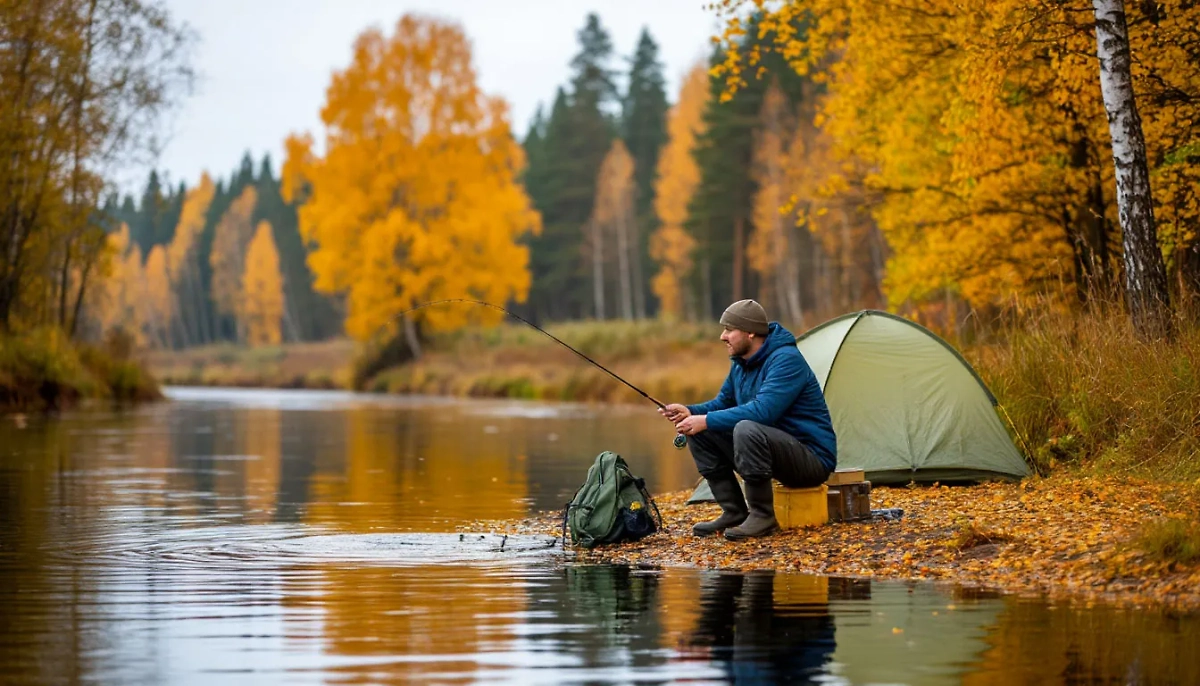 Рыбалка в октябре: как погода влияет на рыб, какие активно кормятся в холодную погоду, а какие уже ушли в спячку? Фото © «Шедеврум» 