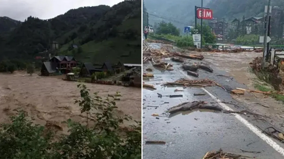 Из-за ливней в Ризе произошли подтопления, оползни и обрушение моста. Фото © Х / nktamedya