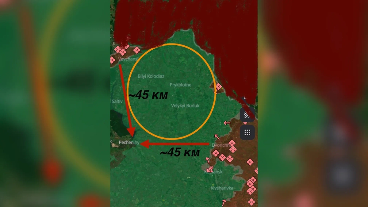 ВС РФ создали «килл-зону» на большей части Харьковской области. Фото © Telegram / Офіцер