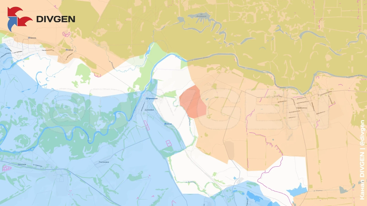 Карта СВО на 1 октября 2025 года. ВС РФ освободили населённый пункт Северск Малый в ДНР.  Фото © Telegram / DIVGEN 🚩 Карта СВО