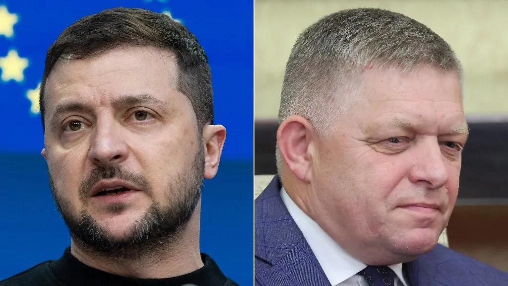 Владимир Зеленский и Роберт Фицо. Обложка © Shutterstock / FOTODOM / Nicolas Economou, © ТАСС / АР