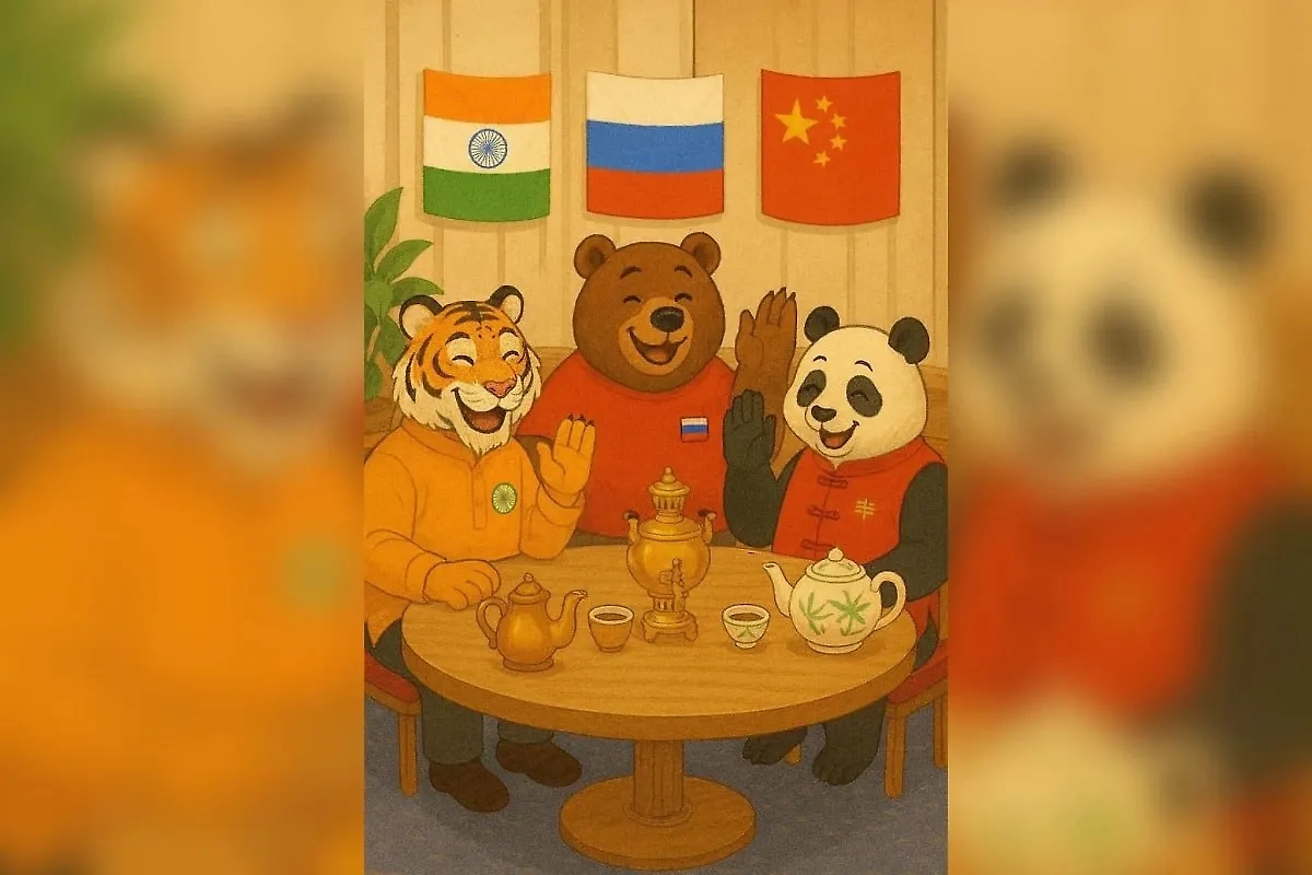 Картинка дружбы к саммиту ШОС в первоначальном варианте. Обложка © Х / Kirill A. Dmitriev