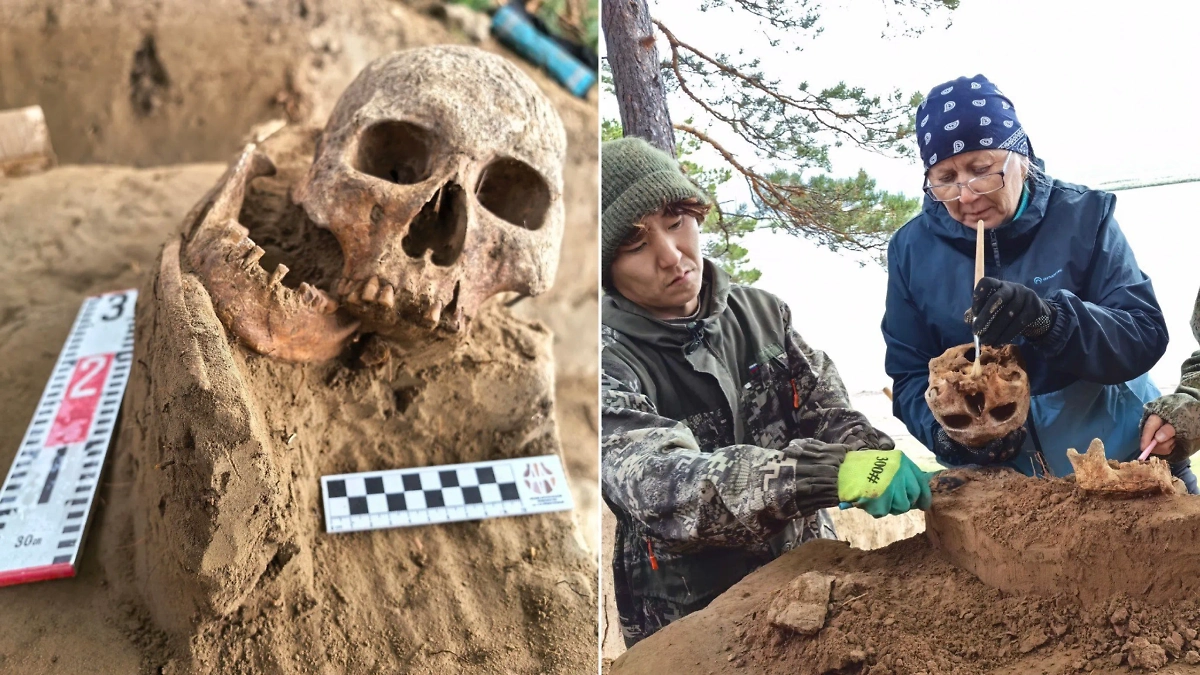 В Якутии археологи нашли уникальные погребения возрастом 5,5 тысяч лет. Обложка © Telegram / ГБУ Арктический научно-исследовательский центр Якутии