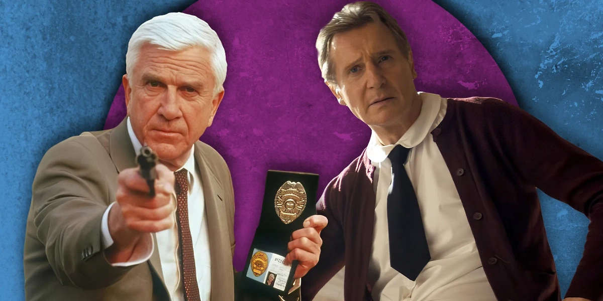 «Голый пистолет» 2025 года — классика комедии-пародии на новый лад. Обложка © Кадр из фильма «Голый пистолет», режиссёр Акива Шаффер, сценарист Дэн Грегор и др. / Kinopoisk, © Кадр из фильма «Голый пистолет», режиссёр Дэвид Цукер, сценарист Джерри Цукер и др. / Kinopoisk