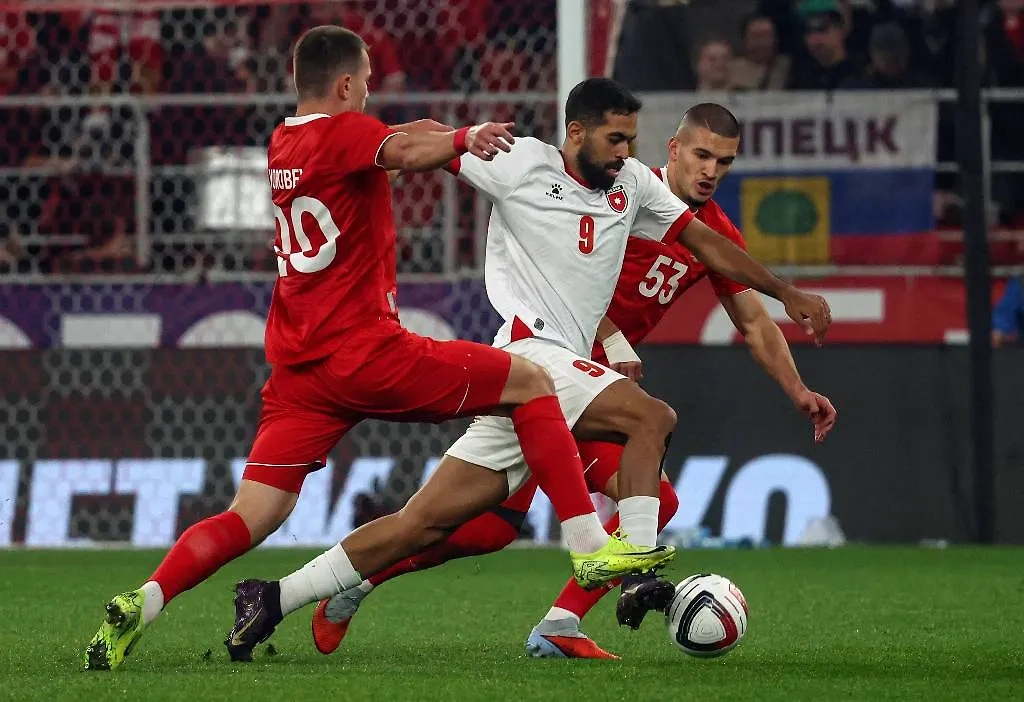 Фрагмент матча сборных России и Иордании. Фото © ТАСС / EPA