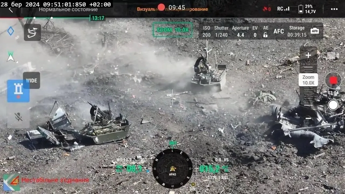 Кадры с БПЛА ВСУ в Бердычах. Фото © Telegram / Повёрнутые на войне