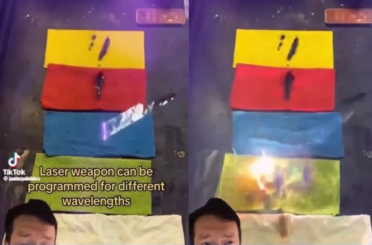 Правда ли, что синий цвет спасает от огня. Кадры из видео © TikTok / neozelf_terre_plate