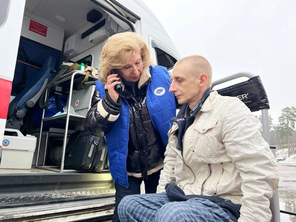 Татьяна Москалькова встретилась с российскими военнослужащими, которые вернулись домой. Обложка © Telegram / Омбудсмен Москалькова Татьяна