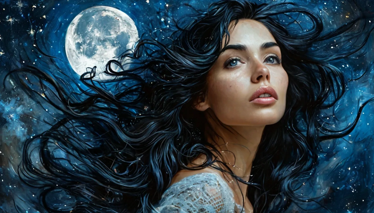 Лунный календарь на октябрь 2025: полнолуние будет 7-го, а новолуние — 21-го. Фото © «Шедеврум»