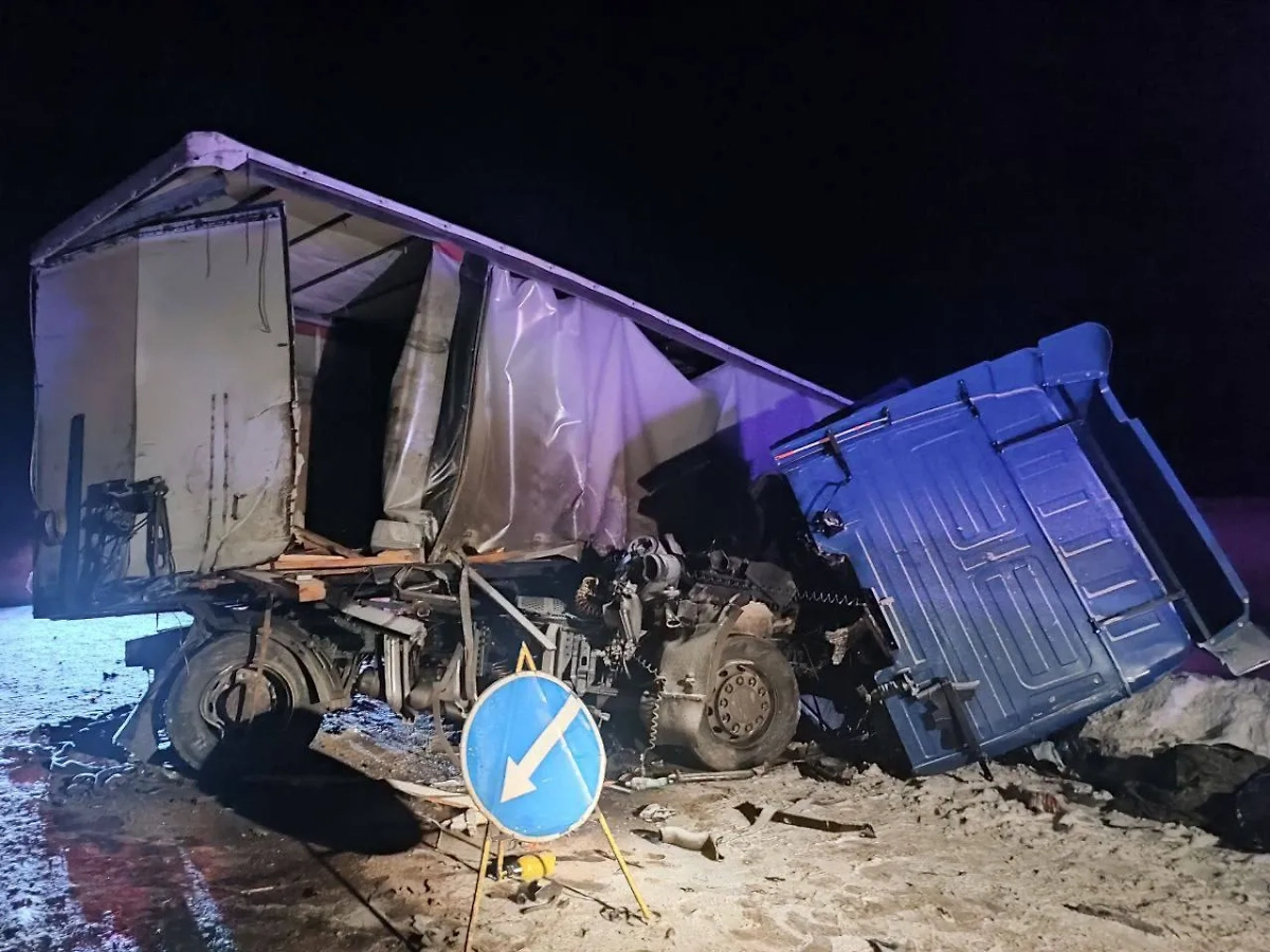 Место массового ДТП с бензовозом на 535-м км федеральной автодороги Тюмень — Ханты-Мансийск. Фото © Госавтоинспекция Тюменской области