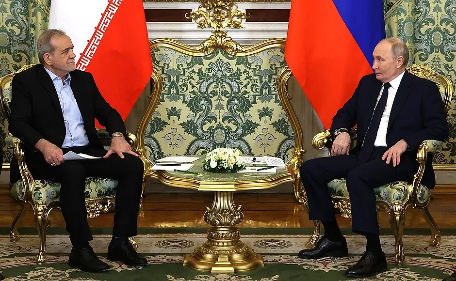 Масуд Пезешкиан и Владимир Путин. Обложка © Сайт Президента России