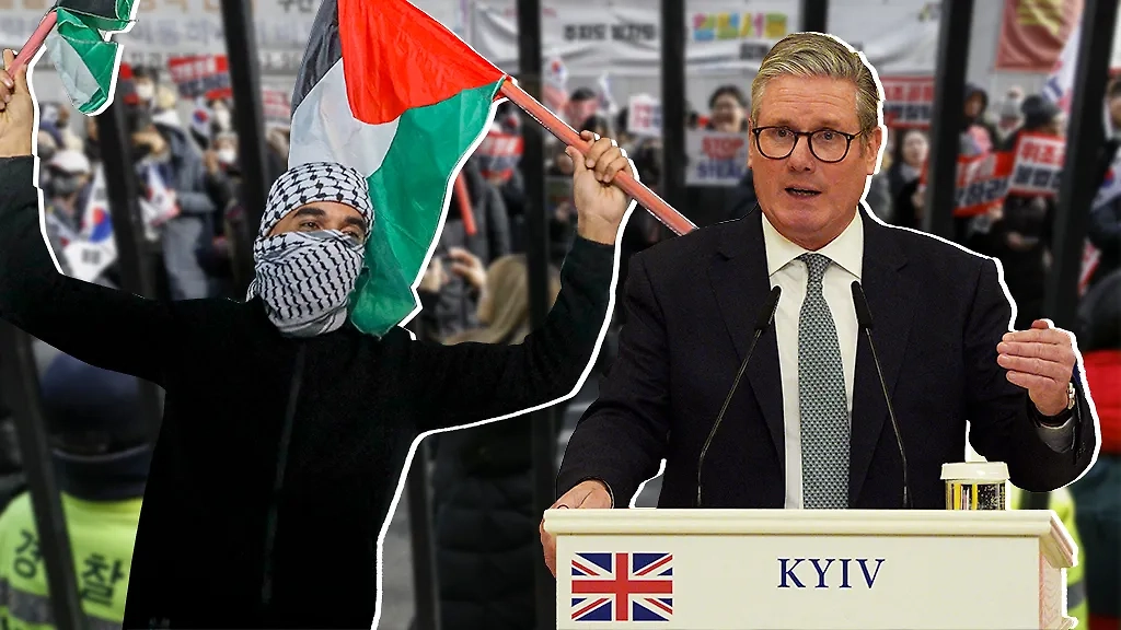 Мирный договор между Израилем и ХАМАС, Киев подписал столетний договор с Британией. Коллаж © Life.ru. Обложка © ТАСС / Middle East Images, JEON HEON-KYUN, Carl Court