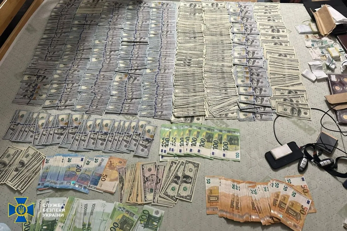 Деньги, обнаруженные при обыске. Фото © Instagram (признан экстремистской организацией и запрещён на территории Российской Федерации) / securityservice_ukraine