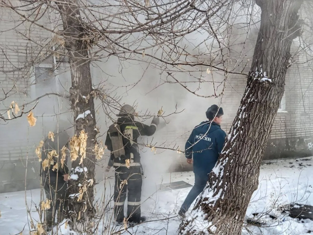 Кадр с места пожара в Шадринске. Фото © Telegram / МЧС Курганской области