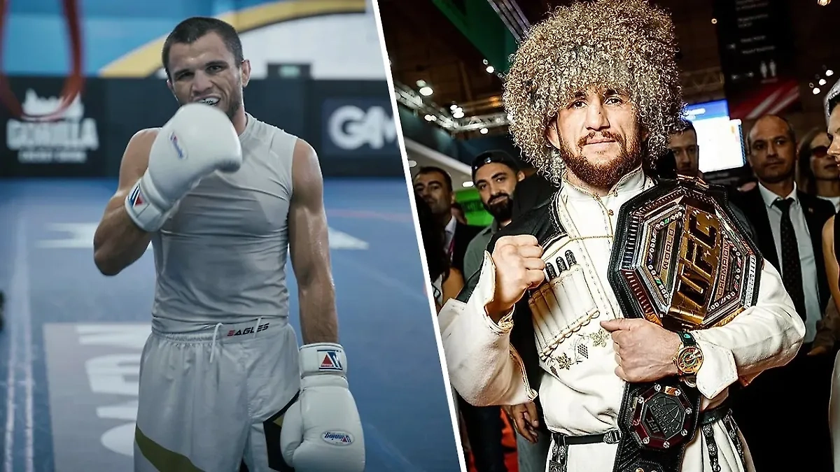 Умар Нурмагомедов и Мераб Двалишвили. Обложка © X / Umar Nurmagomedov / Merab «The Machine» Dvalishvili