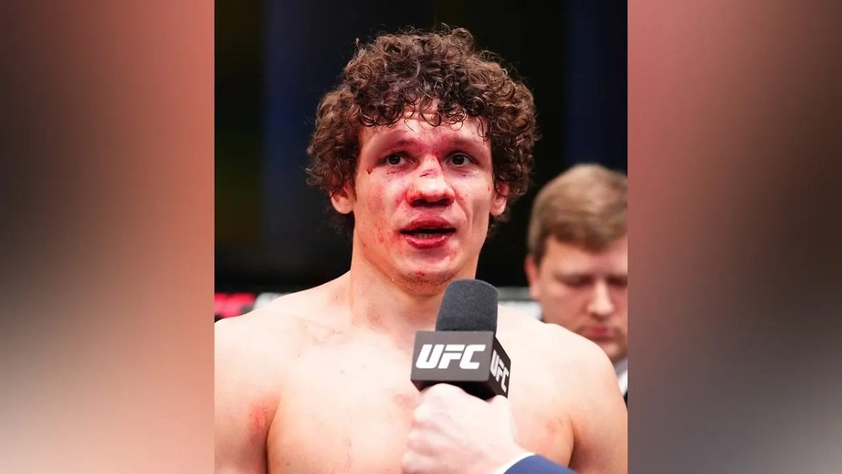 Роман Копылов после боя на турнире UFC Fight Night. Обложка © Telegram / UFC Eurasia