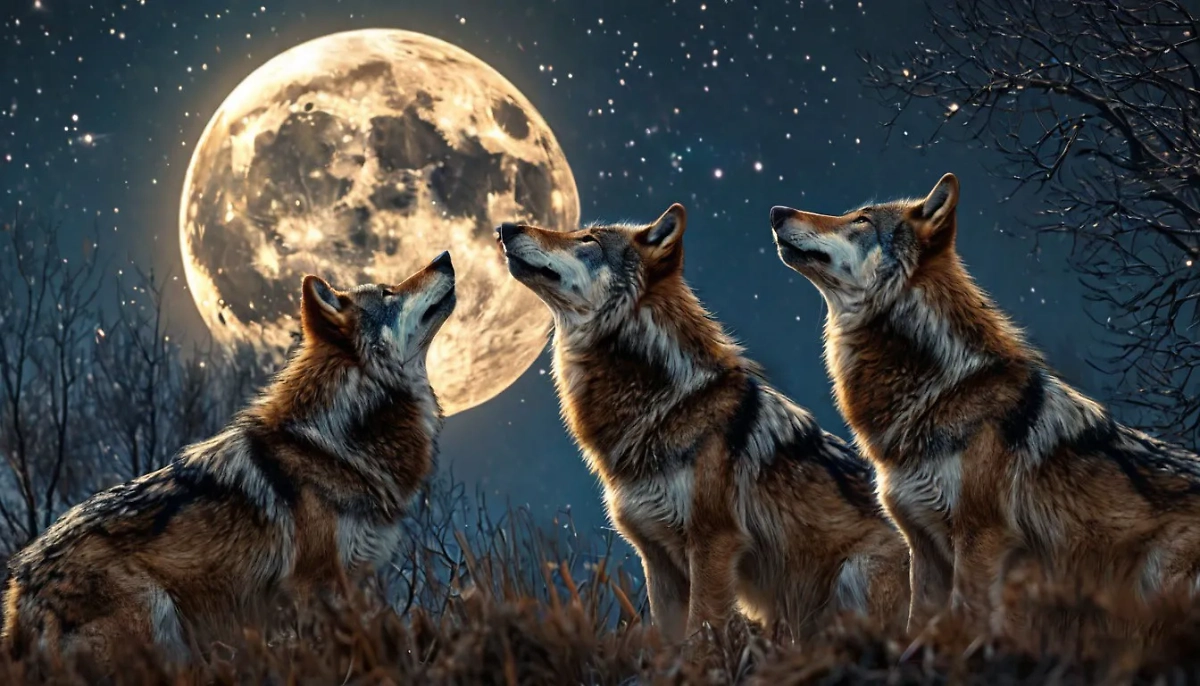 Волчье полнолуние приобрело такое название из-за повышенной активности хищников в эту ночь. Фото © «Шедеврум»