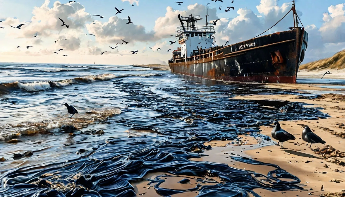 В акватории Чёрного моря собрали основную часть мазута из «Волгонефти-239». Обложка © Шедеврум / Life.ru