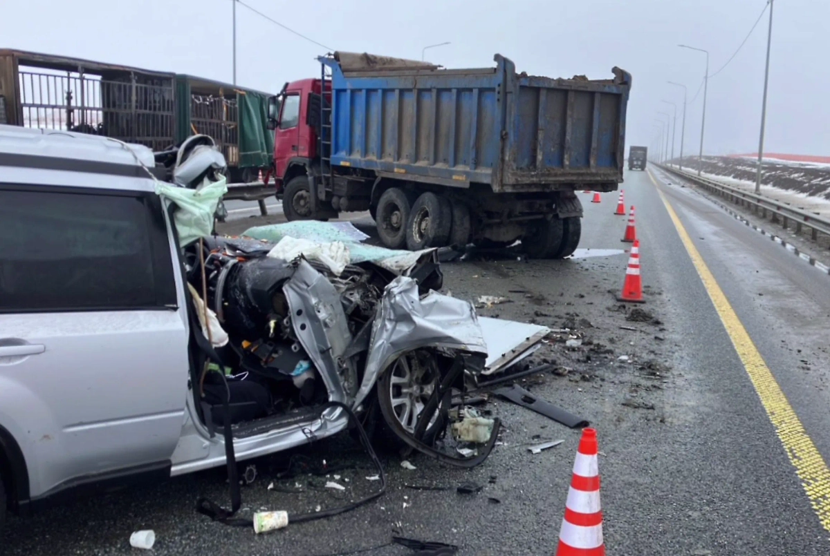ДТП в Нижегородской области, в котором погиб глава епархии РПЦ в Казахстане. Фото © Telegram / Госавтоинспекция Нижегородской области