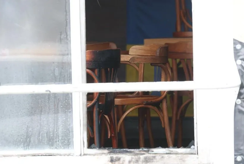 Последствия поджога в ресторане украинской кухни в Таллине. Фото © Х / DelfiLV