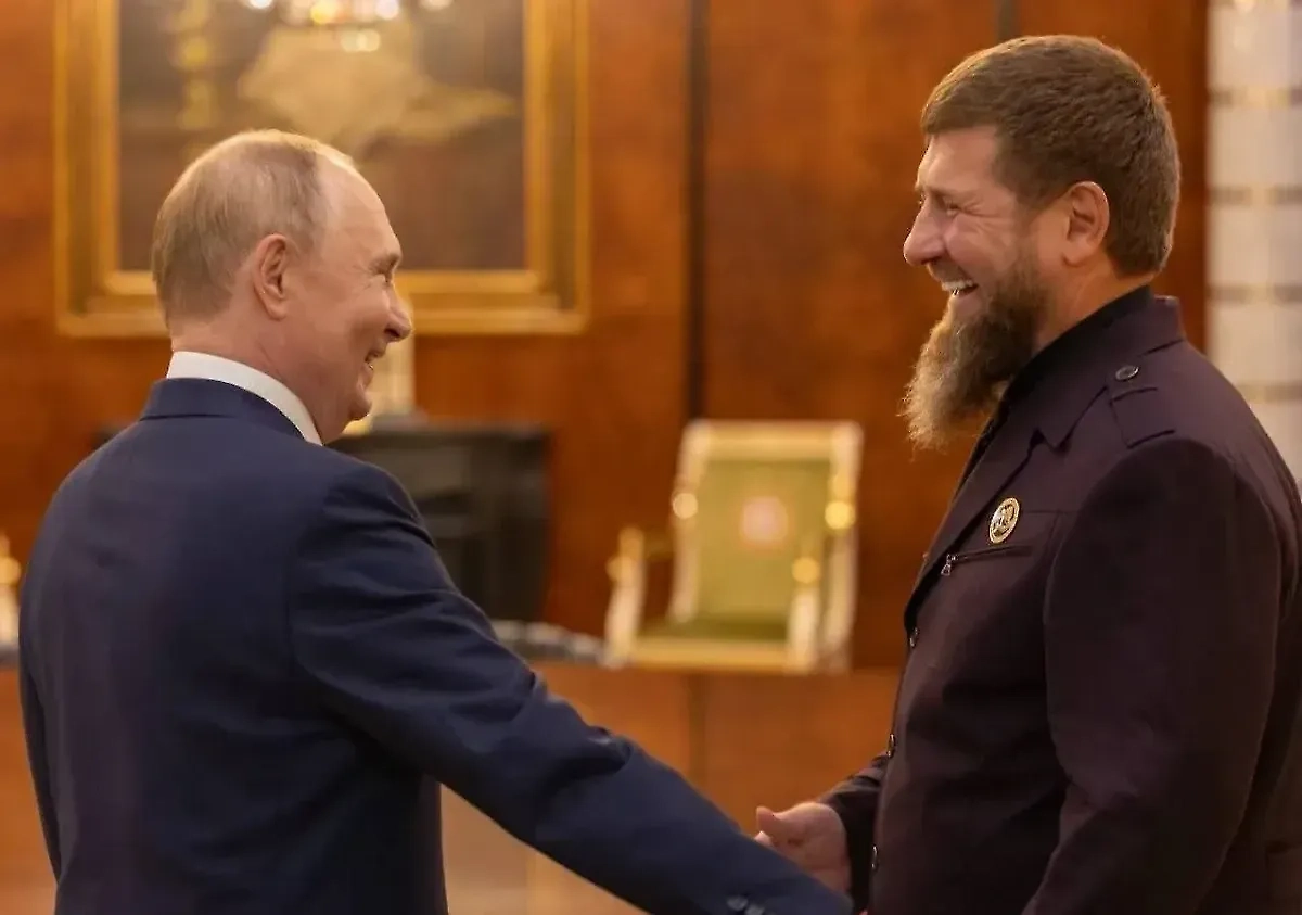 Владимир Путин и Рамзан Кадыров. Обложка © Telegram / Kadyrov_95