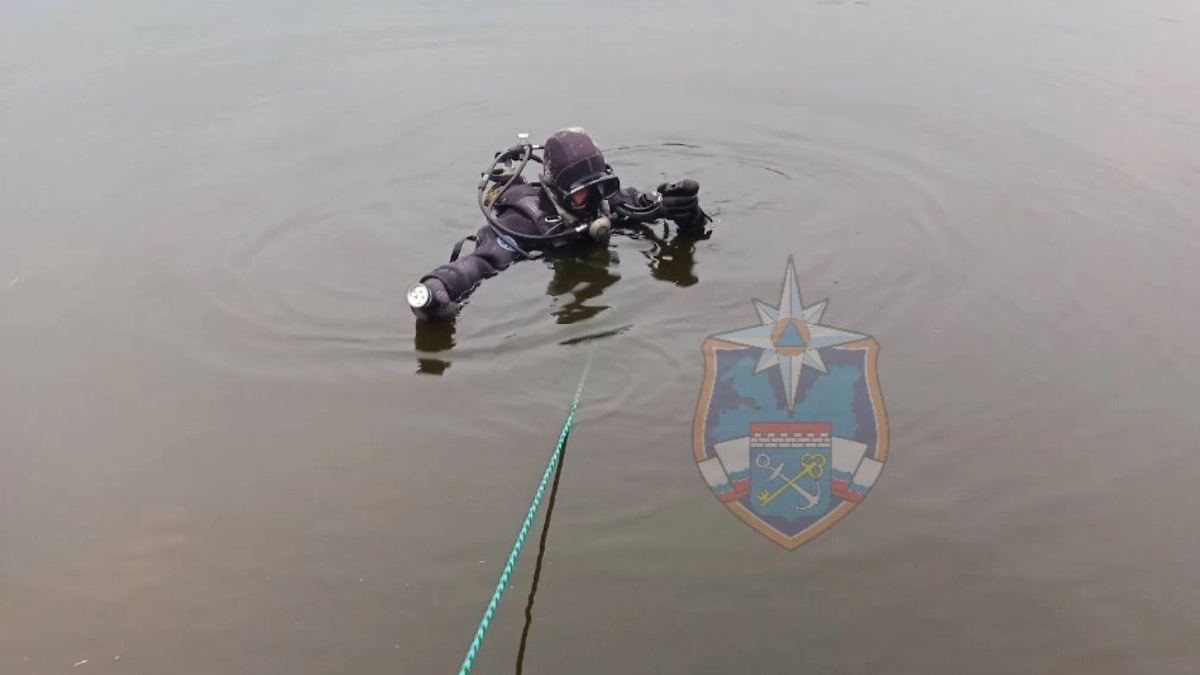 В Ленобласти водолазы достали из воды автомобиль с человеком. Фото © Telegram /Аварийно-спасательная служба ЛО