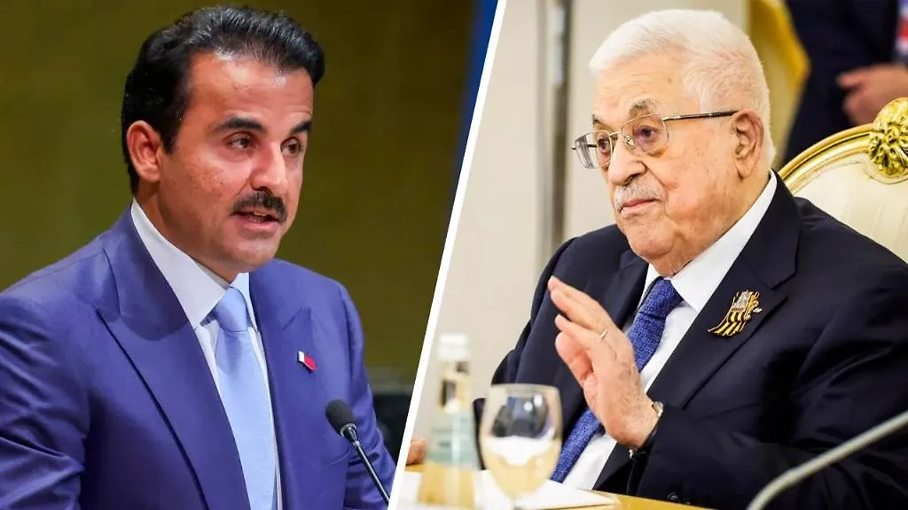 Шейх Тамим бен Хамад Аль Тани и Махмуд Аббас. Обложка © ТАСС / EPA / SARAH YENESEL, ТАСС / URA.ru / Роман Наумов