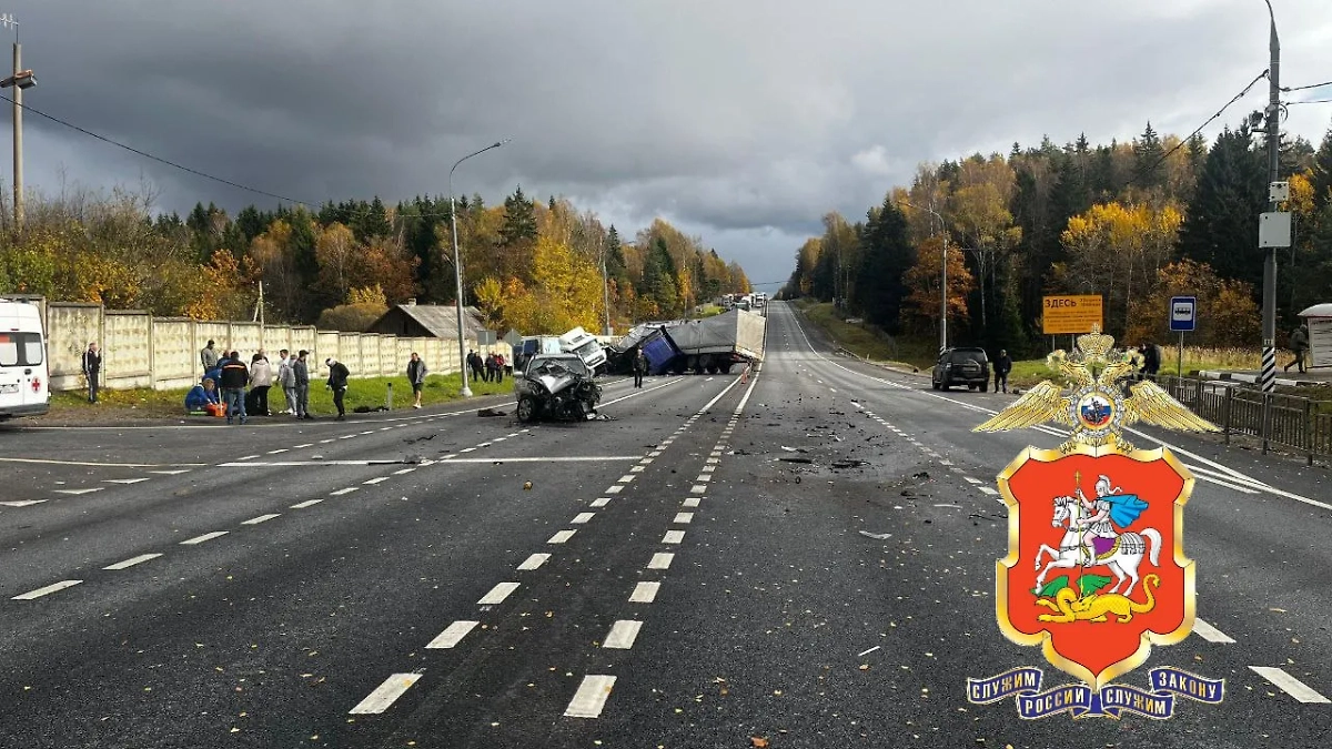 ДТП на трассе М-1 «Беларусь». Обложка © Telegram / Подмосковная полиция