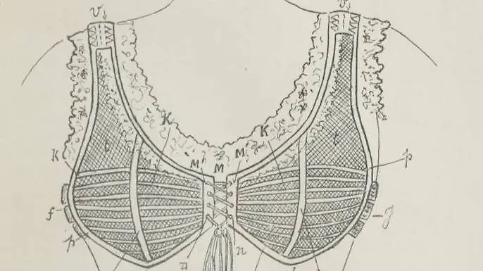 Бюстгальтер придумали в XIX веке. Тогда мало кто задумывался, как лучше — в лифчике или без лифчика? Вот чертёж белья от Эрмини Кадоль. Фото © Wikipedia