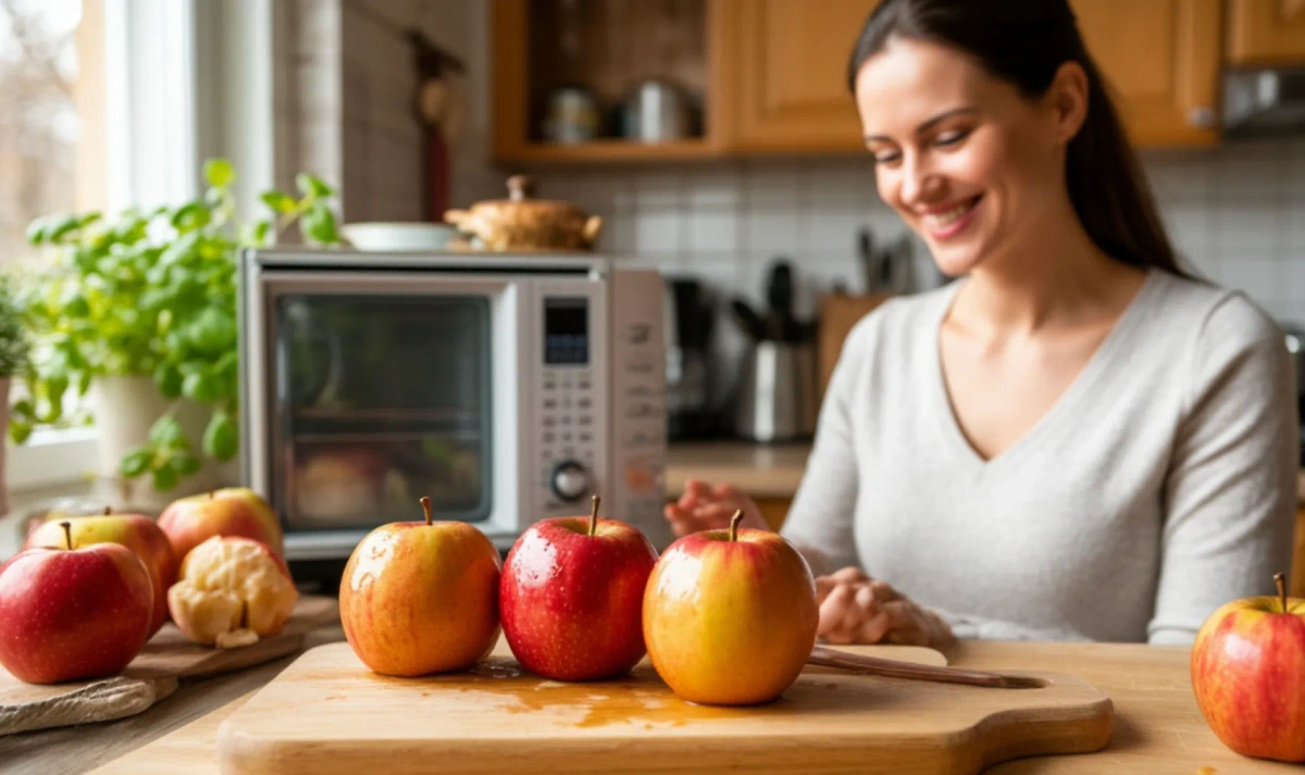 Яблоки можно запечь в микроволновой печи. Обложка © «Шедеврум»