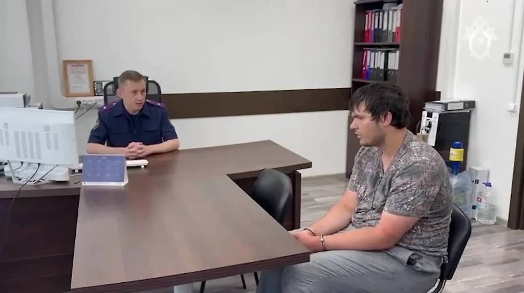 Евгений Серебряков* на допросе. Обложка © Telegram / Следком