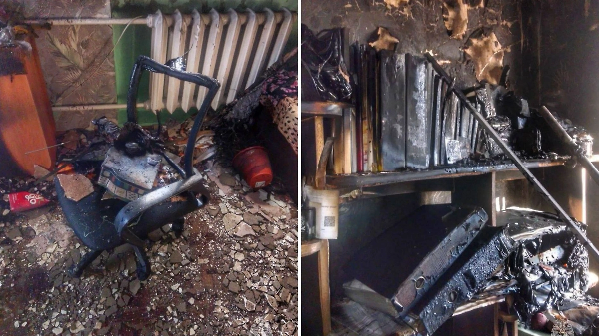 11-летний ребёнок устроил пожар в квартире в Кургане, играя со свечами. Обложка © Telegram / МЧС Курганской области 