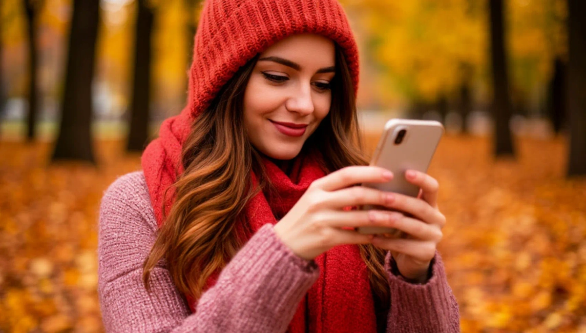 Осенние картинки можно снимать на режиме «Портрет». Фото © «Шедеврум»