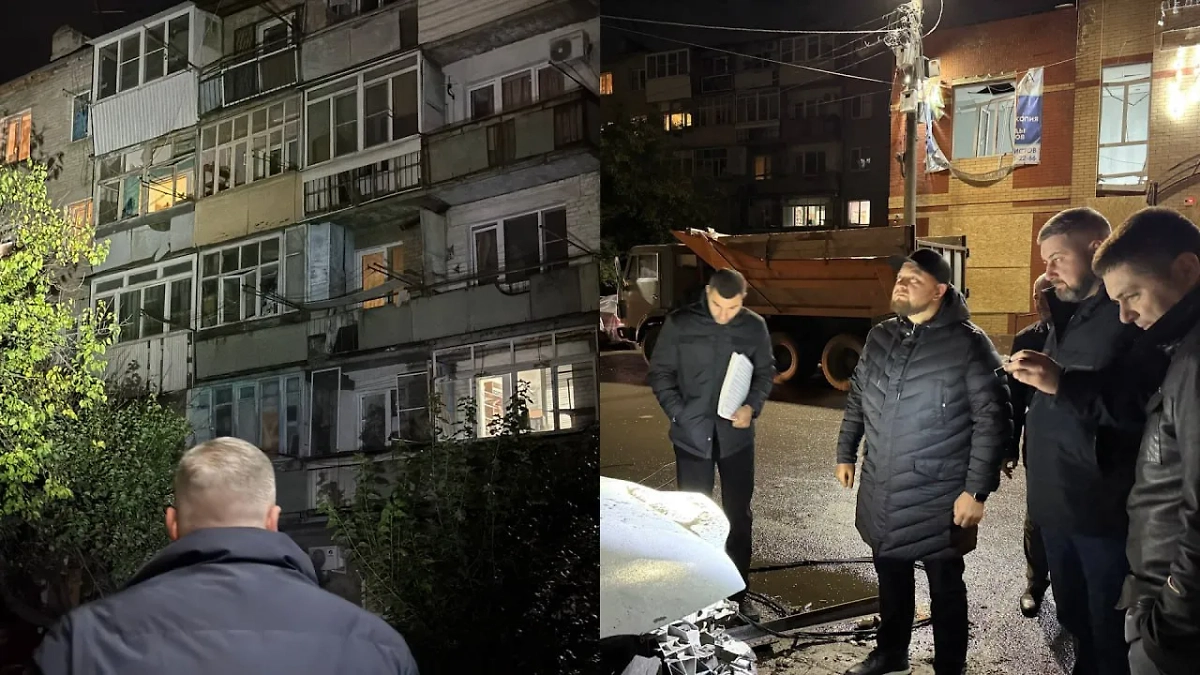 В Батайске после атаки ВСУ повреждены 131 квартира и 41 автомобиль. Фото © Telegram / Валентин Кукин