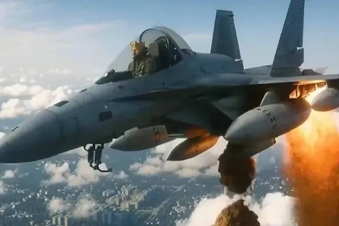 Трамп опубликовал ИИ-ролик, где обливает протестующих коричневой жижей с истребителя. Обложка © Х / xerias_x